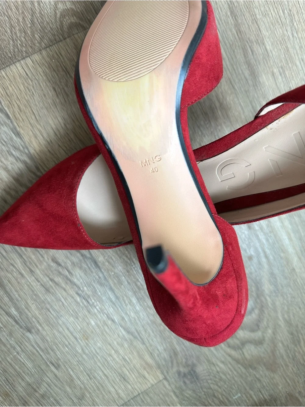Mango Women’s Size 9 Burgundy Pointed-Toe High Heels